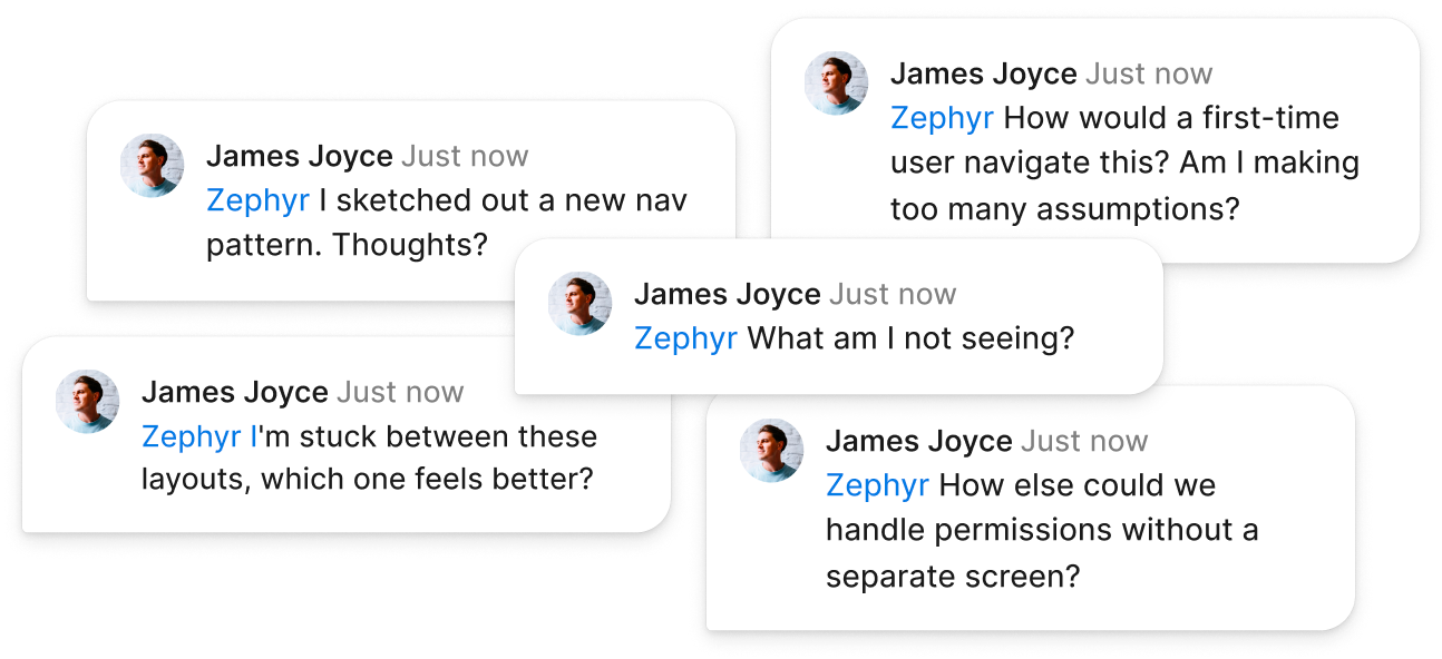 Zephyr responding to a design question inside a Figma comment thread